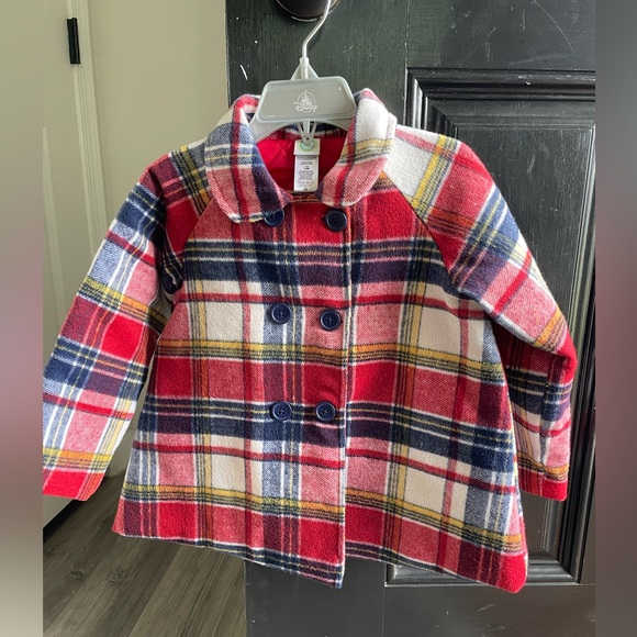 Little me Christmas Peacoat- little me jacket size 24 months- trendy toddler - Picture 1 of 3
